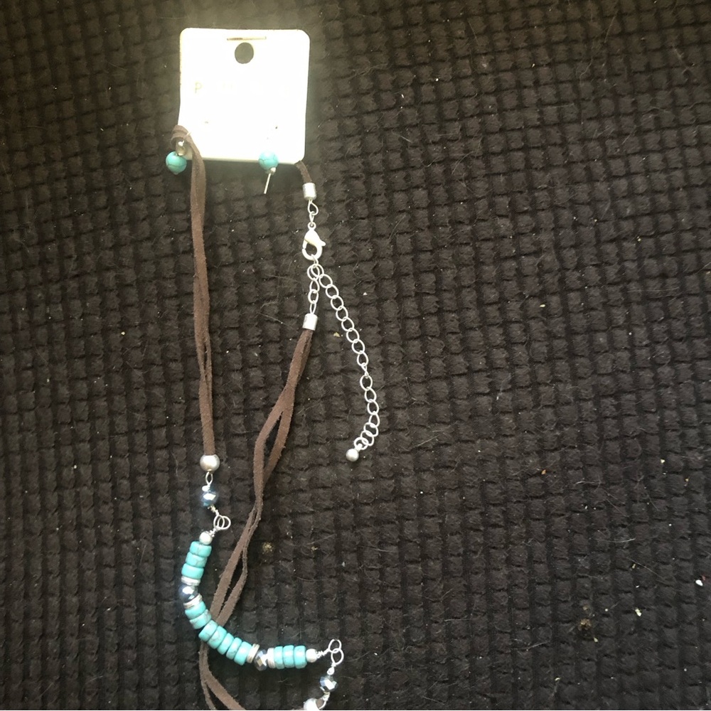 4-sale Pure Turquoise Jewelry Set w/Leather Cord- 665 $12 or 🎉